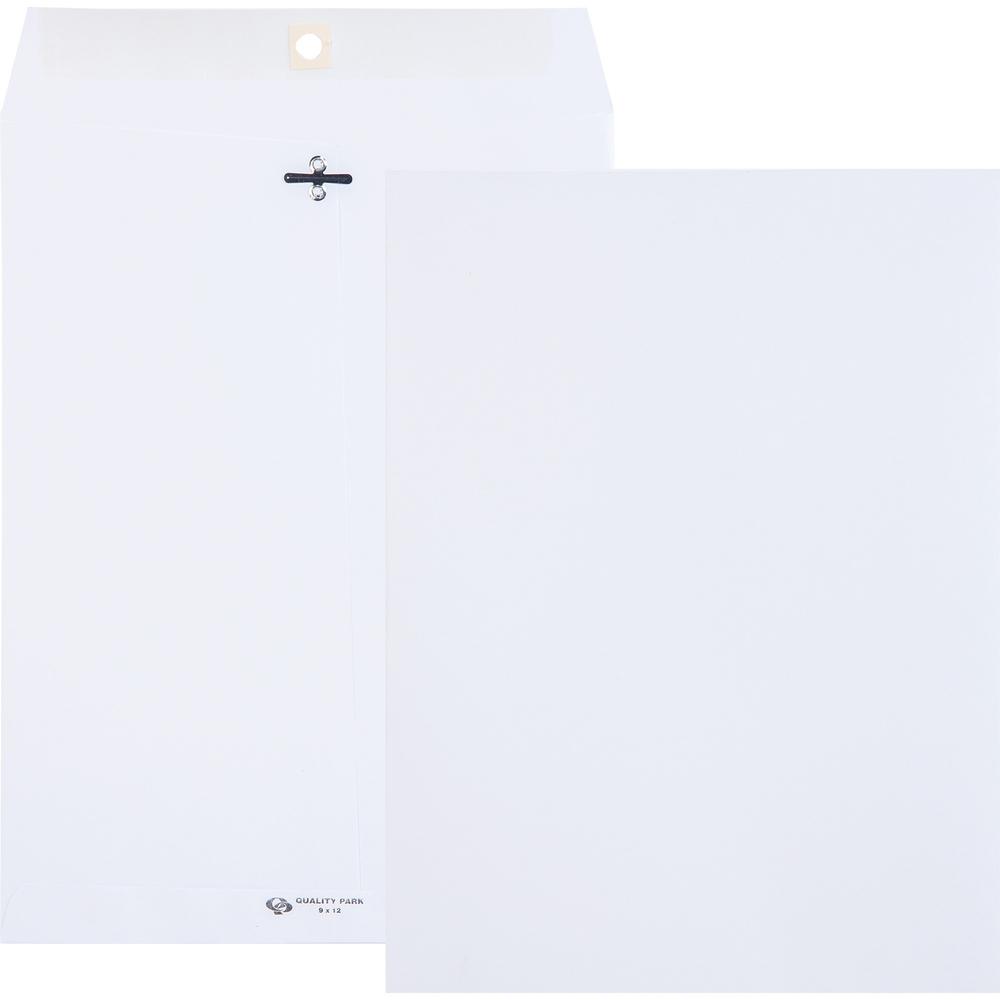 Quality Park Clasp Envelopes - Business - #90 - 28 lb - Gummed Flap - 100 / Box - White. Picture 1
