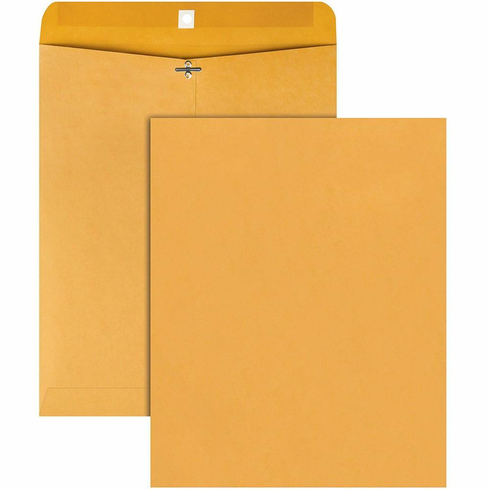 Quality Park Clasp Envelope - Clasp - #105 - 11 1/2" Width x 14 1/2" Length - 28 lb - Clasp - Kraft - 100 / Box - Brown. Picture 1