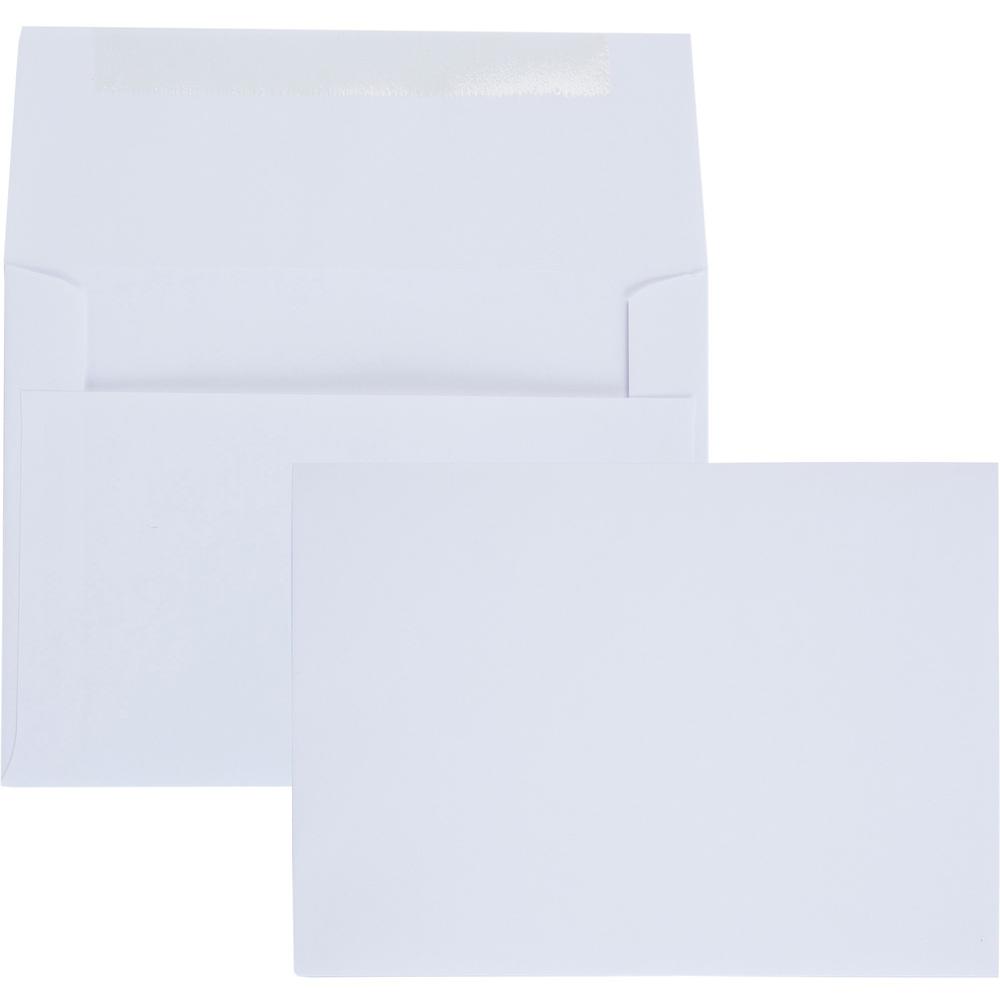 Quality Park Invitation Envelope - Announcement - #6 - 4 3/4" Width x 6 1/2" Length - 24 lb - Gummed - Paper - 100 / Box - White. Picture 1