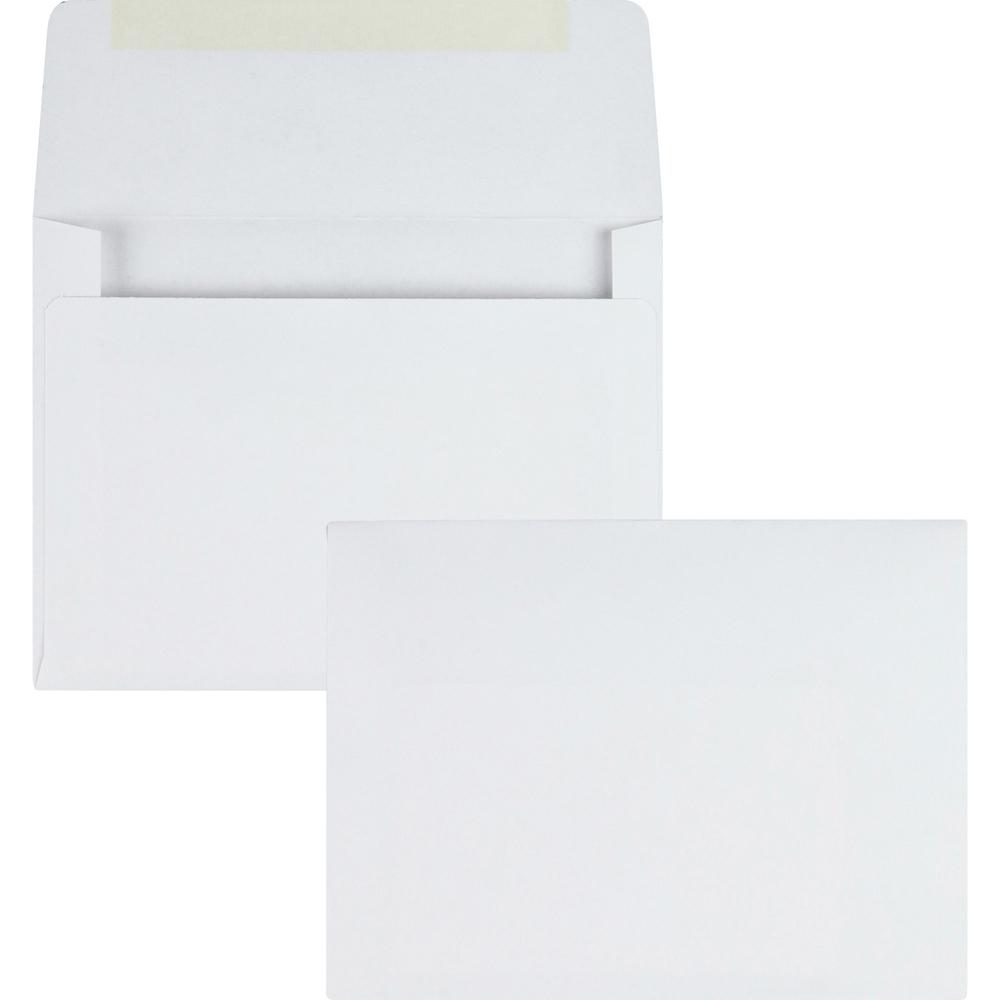 Quality Park A2 Quarter-folded Invitation Envelopes - #5-1/2 - 4 3/8" Width x 5 3/4" Length - 24 lb - Flap - 500 / Box - White. Picture 1