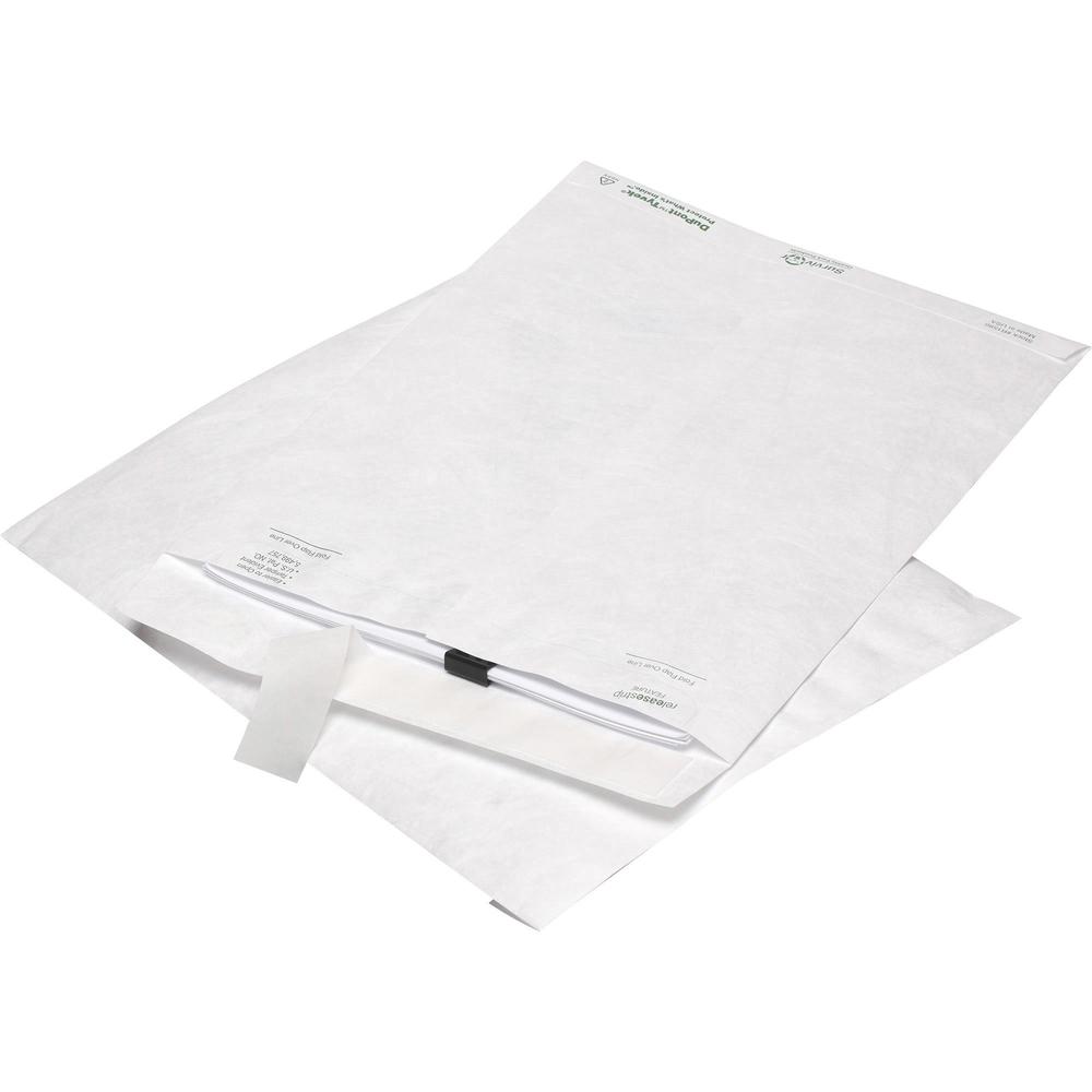 Survivor&reg; 9 x12 DuPont Tyvek Leather Texture Catalog Mailers with Self-Seal Closure - Catalog - #90 - 9" Width x 12" Length - 14 lb - Peel & Seal - Tyvek - 50 / Box - White. Picture 1