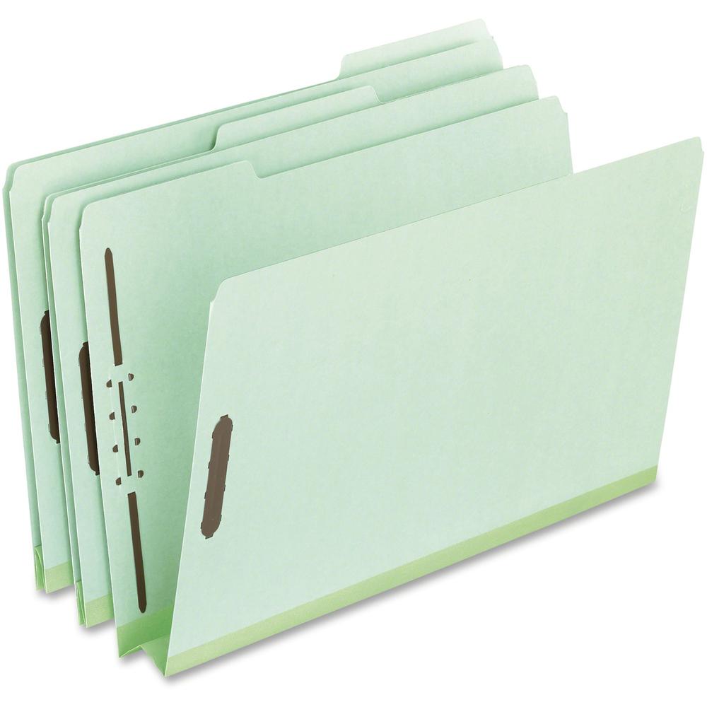 Pendaflex Pressboard Folders with Fastener - 8 1/2" x 11" - 2" Expansion - 2 Fastener(s) - Top Tab Location - Assorted Position Tab Position - Pressboard - Green - 60% Recycled - 25 / Box. Picture 1