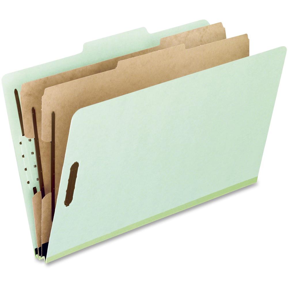 Pendaflex Pressboard Classification Folder - 8 1/2" x 11" - 2" Expansion - 6 Fastener(s) - Top Tab Location - Right of Center Tab Position - 2 Divider(s) - Pressboard - Light Green - 65% Recycled - 10. Picture 1
