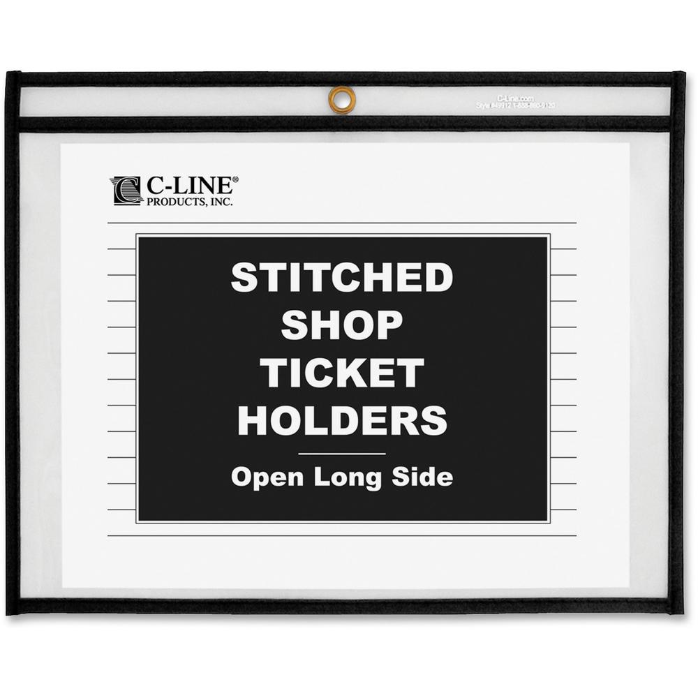 C-Line Shop Shop Ticket Holders, Stitched - Both Sides Clear, Open Long Side, 11 x 8-1/2, 25/BX, 49911. Picture 1