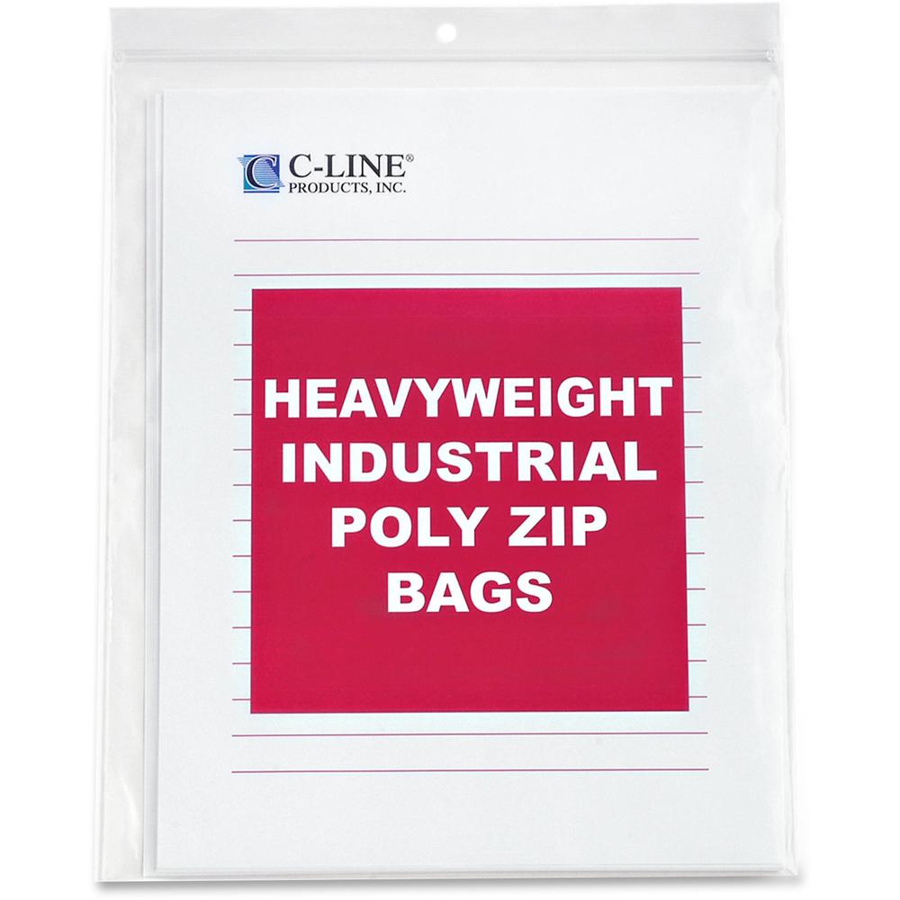 C-Line Heavyweight Industrial Poly Zip Bags - 8-1/2 x 11, 50/BX, 47911. Picture 1