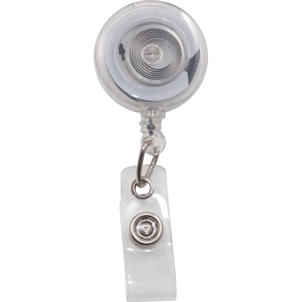 Advantus Translucent Retractable ID Card Reel with Snaps - Plastic, Nylon - 12 / Pack - Translucent. The main picture.