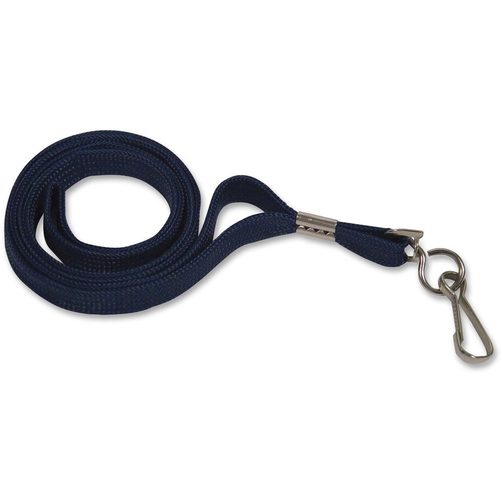 Advantus 36" Deluxe Lanyard with J-Hook - 24 / Box - 36" Length - Blue - Nylon, Cotton, Metal. The main picture.