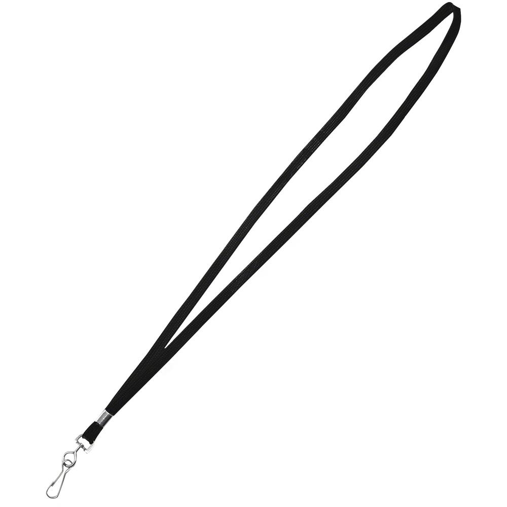 Advantus Deluxe Neck Lanyard with Hook for Badges - 24 / Box - 36" Length - Black. Picture 1