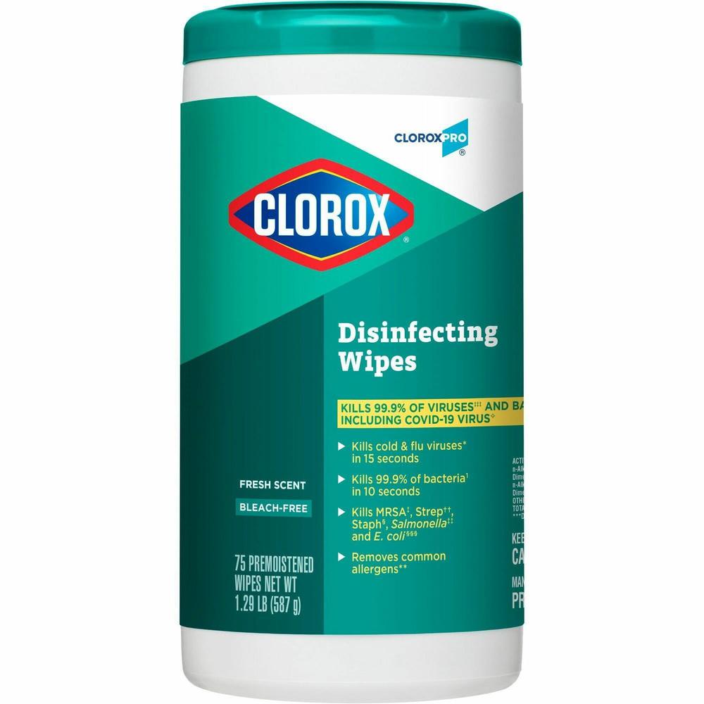 CloroxPro&trade; Disinfecting Wipes - Fresh Scent - Soft Cloth - 75 Per Canister - 1 Each. Picture 1