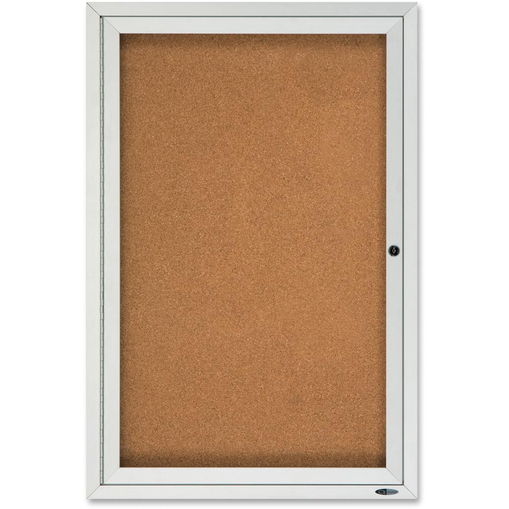 Quartet Enclosed Cork Bulletin Board for Outdoor Use - 36" Height x 24" Width - Brown Cork Surface - Hinged, Wear Resistant, Tear Resistant, Water Resistant, Shatter Proof, Acrylic Glass, Weather Resi. Picture 1