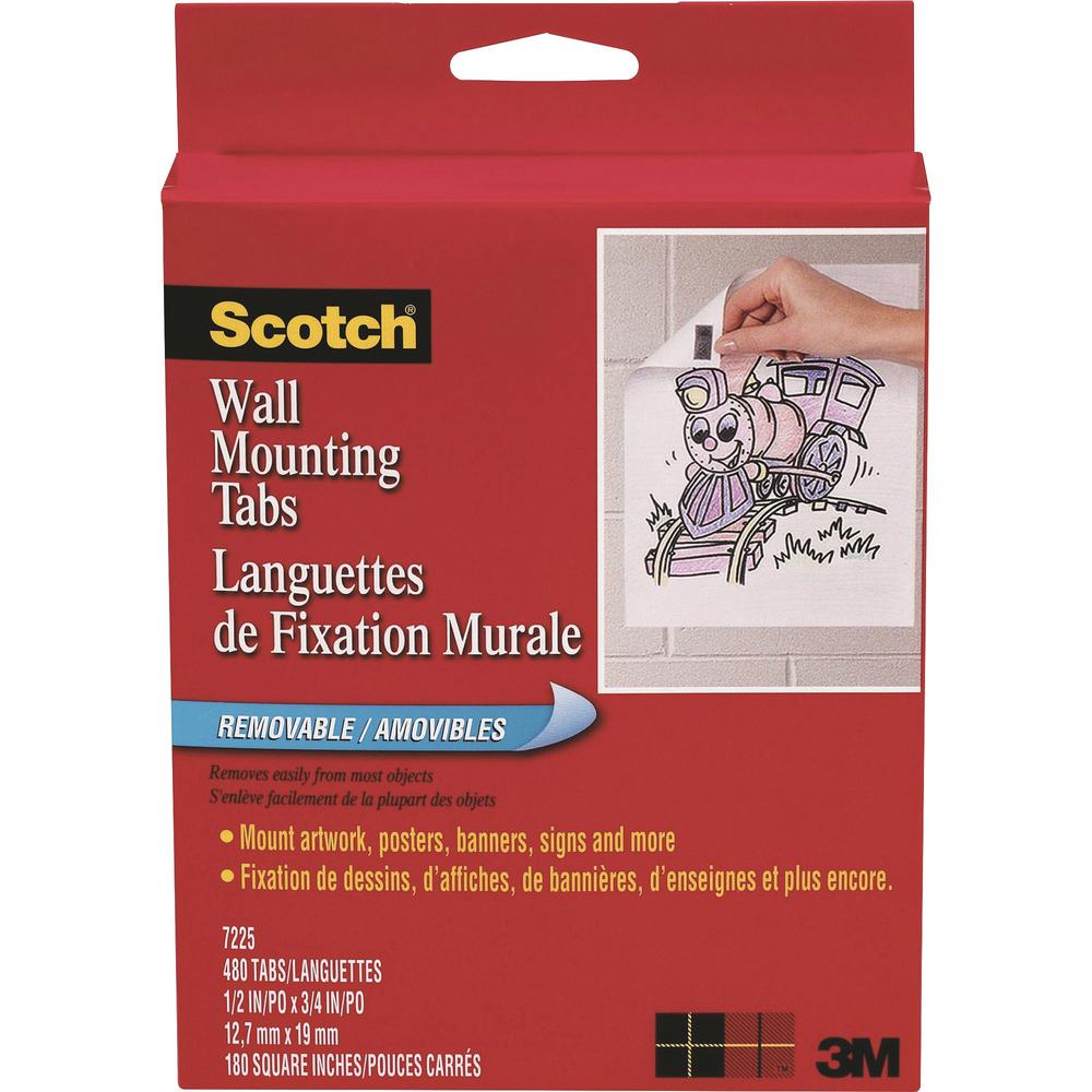 Scotch Removable Double-Sided Mounting Squares - 0.45" Length x 0.45" Width - Synthetic - 125 mil - Open-cell Foam Backing - For Mounting Artwork, Sign, Multi Surface, Mount Picture/Poster, Mounting D. Picture 1