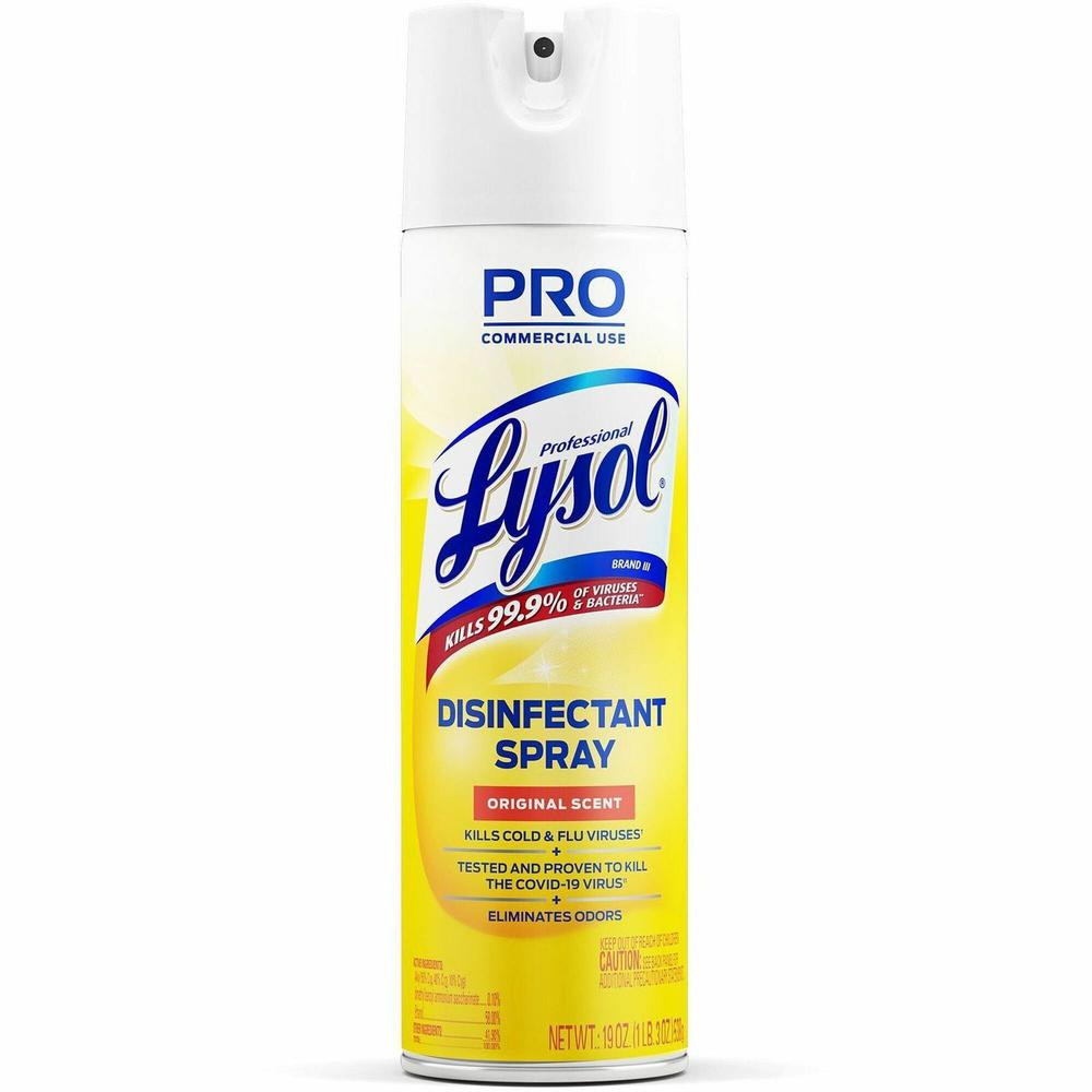 Professional Lysol Original Disinfectant Spray - Spray, Aerosol - 19 fl oz (0.6 quart) - Original Scent - 1 Each - Clear. Picture 1
