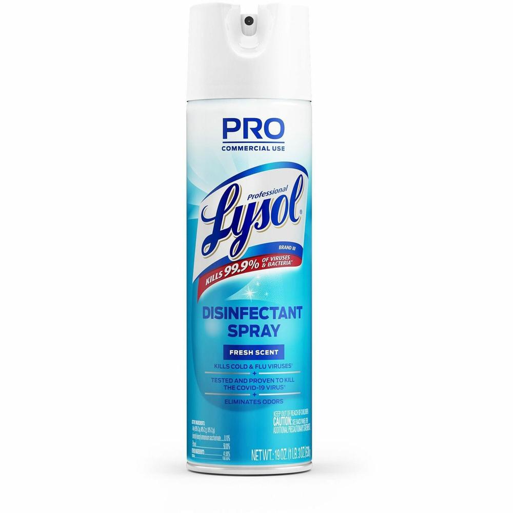 Professional Lysol Disinfectant Spray - 19 fl oz (0.6 quart) - Fresh Scent - 1 Each - Clear. Picture 1