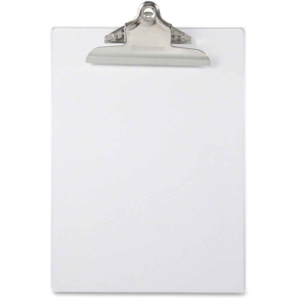 Saunders Transparent Clipboard with High Capacity Clip - 1" Clip Capacity - 8 1/2" x 11" - Plastic - Clear - 1 Each. Picture 1