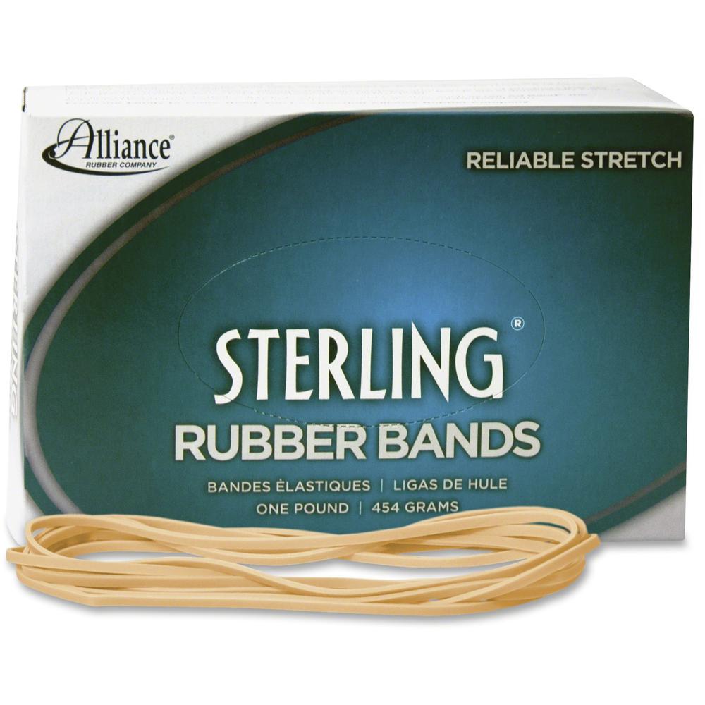 Alliance Rubber 25405 Sterling Rubber Bands - Size #117B - Approx. 250 Bands - 7" x 1/8" - Natural Crepe - 1 lb Box. Picture 1