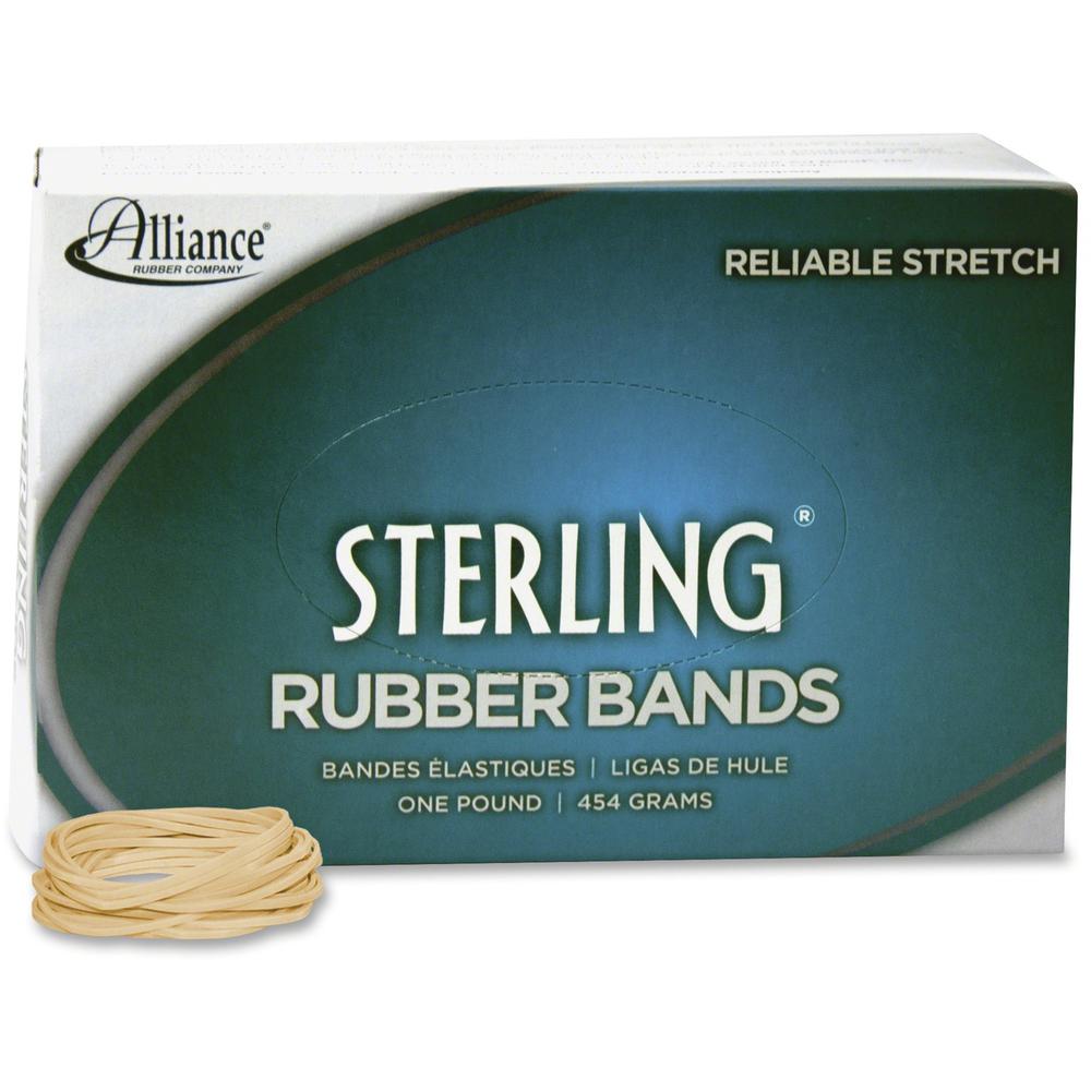 Alliance Rubber 24145 Sterling Rubber Bands - Size #14 - Approx. 3100 Bands - 2" x 1/16" - Natural Crepe - 1 lb Box. Picture 1