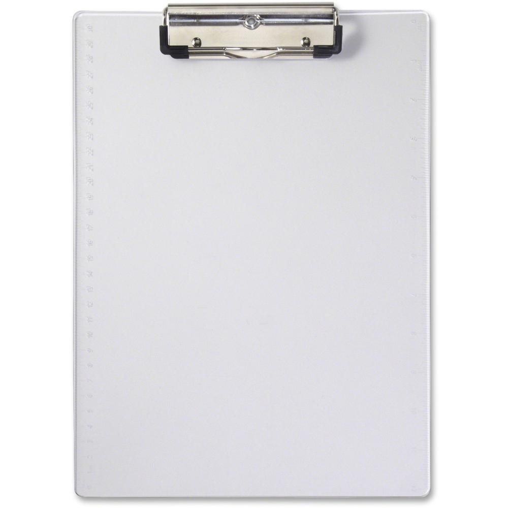 Saunders Clipboard - 0.50" Clip Capacity - 8 1/2" x 12" - Acrylic - Clear - 1 Each. Picture 1