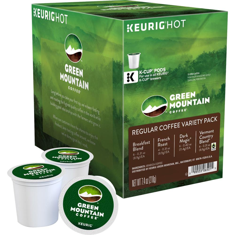 Green Mountain Coffee Roasters&reg; K-Cup Regular Coffee Variety Pack - Compatible with Keurig Brewer - 22 / Box. Picture 1