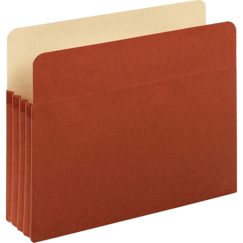 Pendaflex Letter Recycled File Pocket - 8 1/2" x 11" - 800 Sheet Capacity - 3 1/2" Expansion - Redrope - Brown - 10% Recycled - 5 / Pack. Picture 1