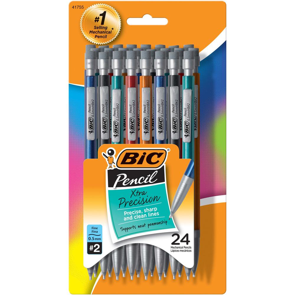 BIC Xtra-Precision Mechanical Pencils - # 2.5 Lead - 0.5 mm Lead Diameter - Assorted Barrel - 24 / Pack. Picture 1
