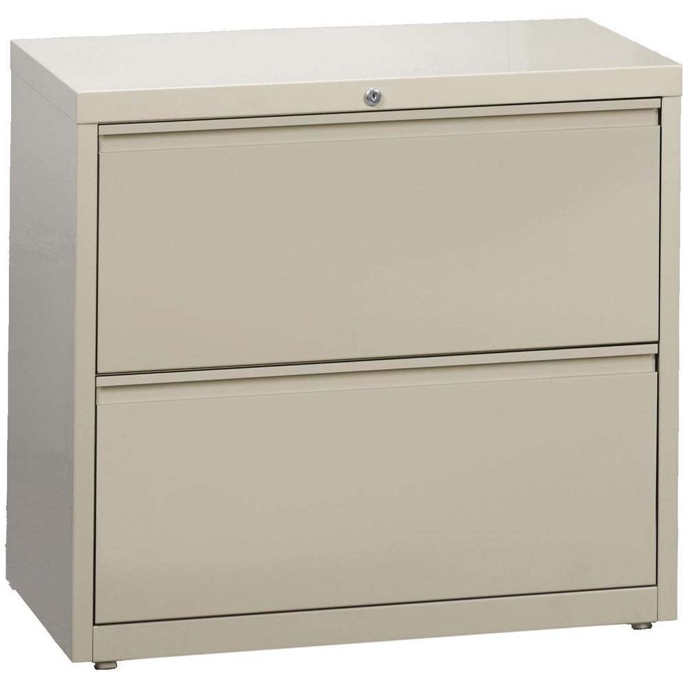 Lorell Fortress Series Lateral File - 36" x 18.6" x 28.1" - 2 x Drawer(s) for File - Legal, Letter, A4 - Lateral - Rust Proof, Leveling Glide, Interlocking, Ball-bearing Suspension, Label Holder - Put. Picture 1