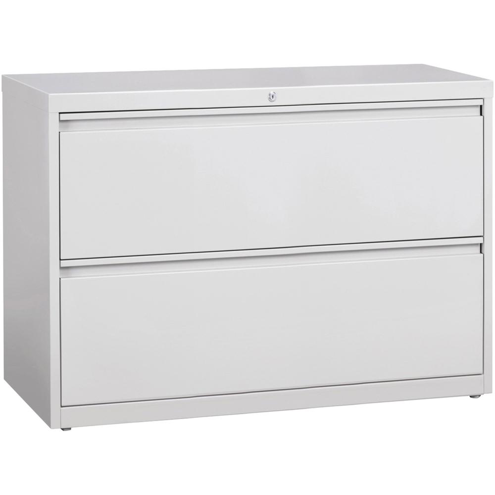 Lorell Fortress Series Lateral File - 42" x 18.6" x 28.1" - 2 x Drawer(s) for File - Legal, Letter, A4 - Lateral - Rust Proof, Leveling Glide, Ball-bearing Suspension, Interlocking, Label Holder - Lig. Picture 1