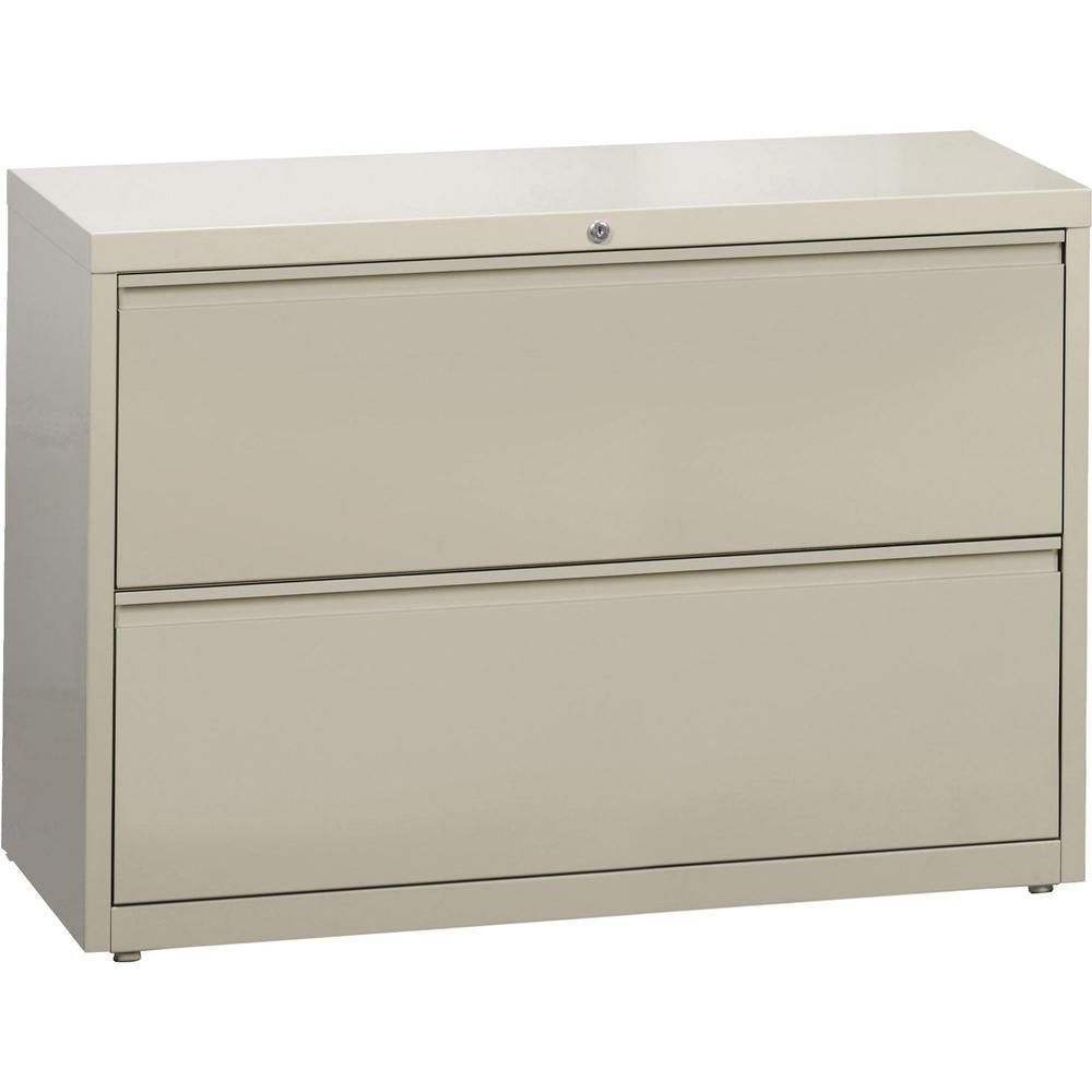 Lorell Fortress Series Lateral File - 42" x 18.6" x 28.1" - 2 x Drawer(s) for File - Legal, Letter, A4 - Lateral - Rust Proof, Leveling Glide, Ball-bearing Suspension, Interlocking, Label Holder - Put. Picture 1