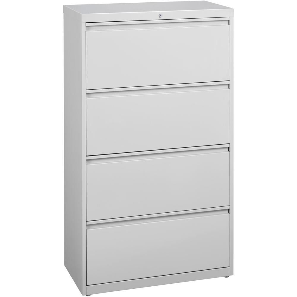 Lorell Fortress Series Lateral File - 36" x 18.6" x 52.5" - 4 x Drawer(s) for File - Legal, Letter, A4 - Lateral - Rust Proof, Leveling Glide, Interlocking, Ball-bearing Suspension, Label Holder - Lig. Picture 1