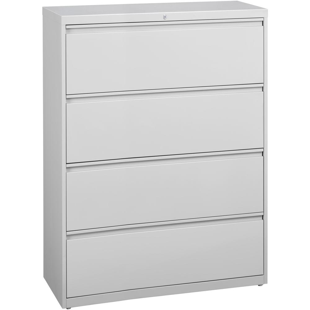 Lorell Fortress Series Lateral File - 42" x 18.6" x 52.5" - 4 x Drawer(s) for File - Legal, Letter, A4 - Lateral - Rust Proof, Leveling Glide, Interlocking, Ball-bearing Suspension, Label Holder - Lig. Picture 1