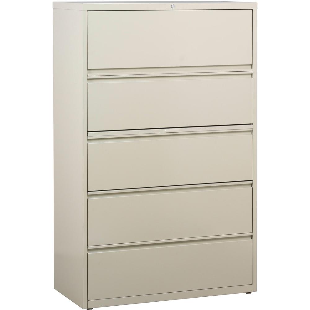 Lorell Fortress Series Lateral File w/Roll-out Posting Shelf - 36" x 18.6" x 67.7" - 5 x Drawer(s) for File - Legal, Letter, A4 - Lateral - Rust Proof, Leveling Glide, Interlocking, Ball-bearing Suspe. Picture 1