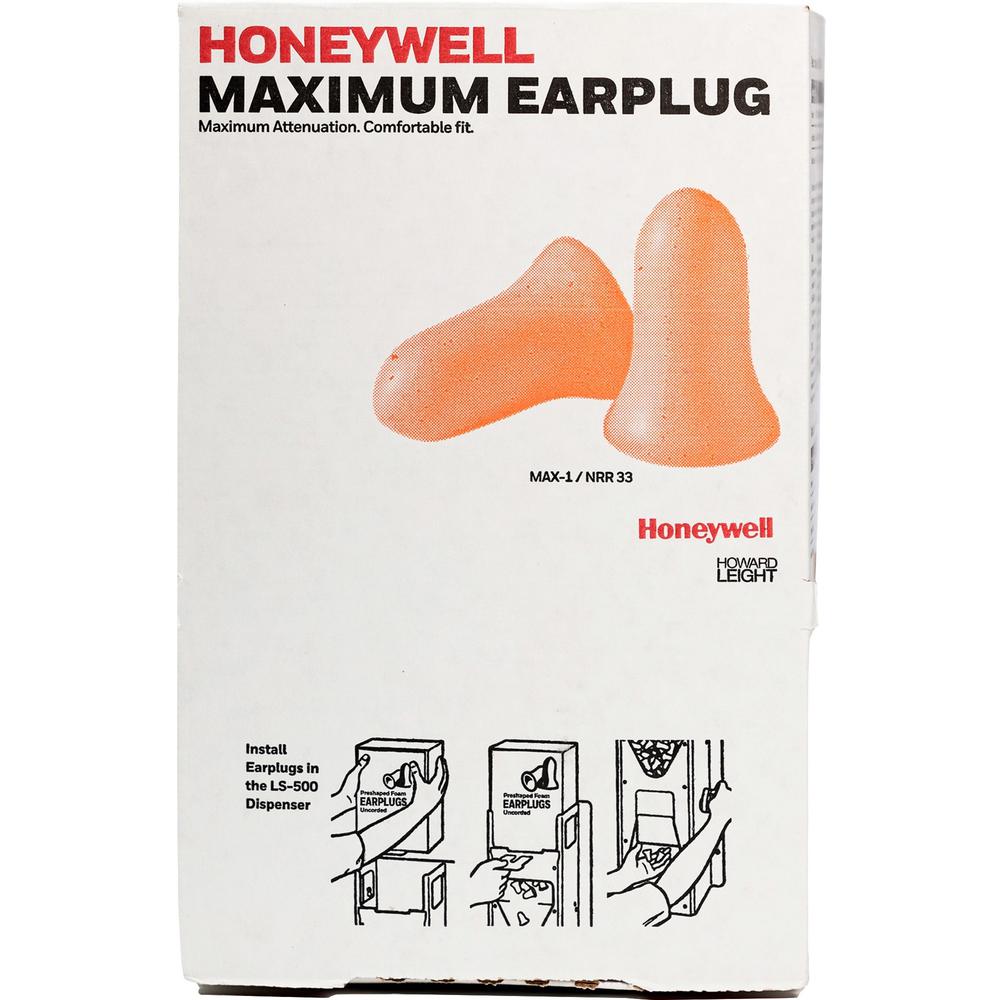 Howard Leight Max Uncorded Foam Ear Plugs - Foam - Orange - 200 / Box. Picture 1