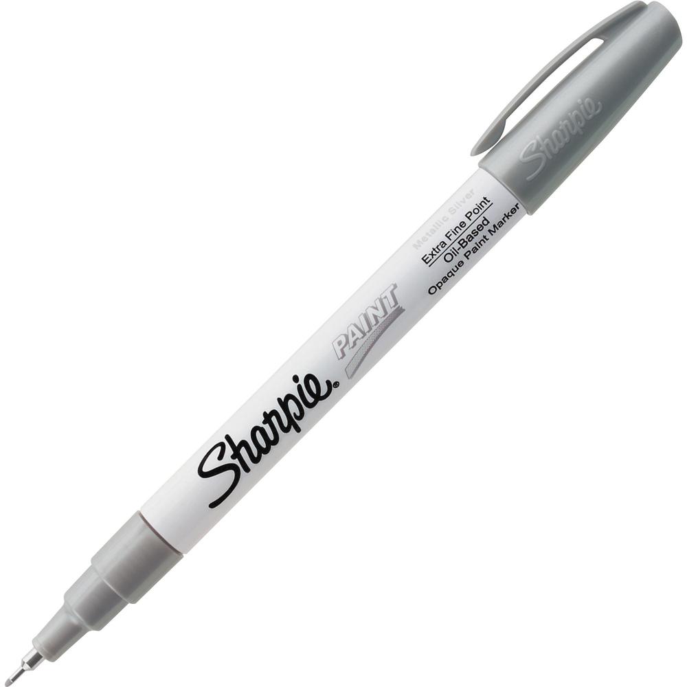 Sharpie Oil-Based Paint Marker - Extra Fine Point - Extra Fine Marker Point - Metallic Silver Oil Based Ink - 1 Each. Picture 1