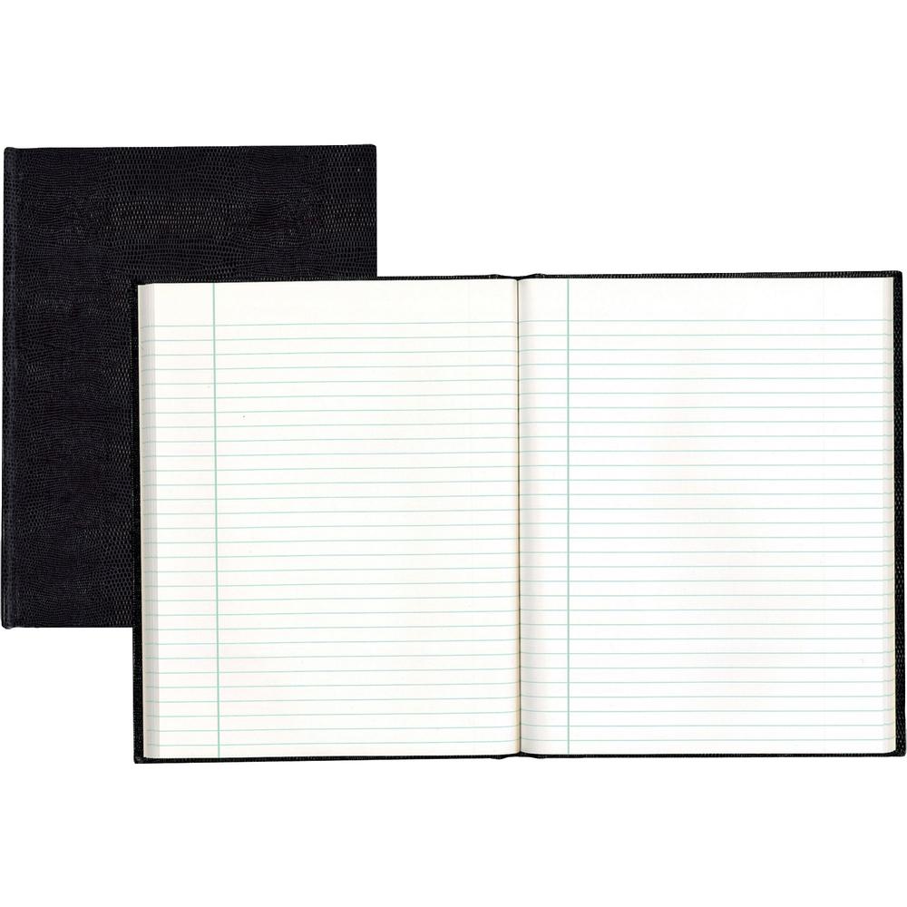 Blueline Hardbound Executive Notebooks - 150 Sheets - Perfect Bound - Ruled Margin - 9 1/4" x 7 1/4" - White Paper - Black Cover - Hard Cover - Recycled - 1 Each. Picture 1