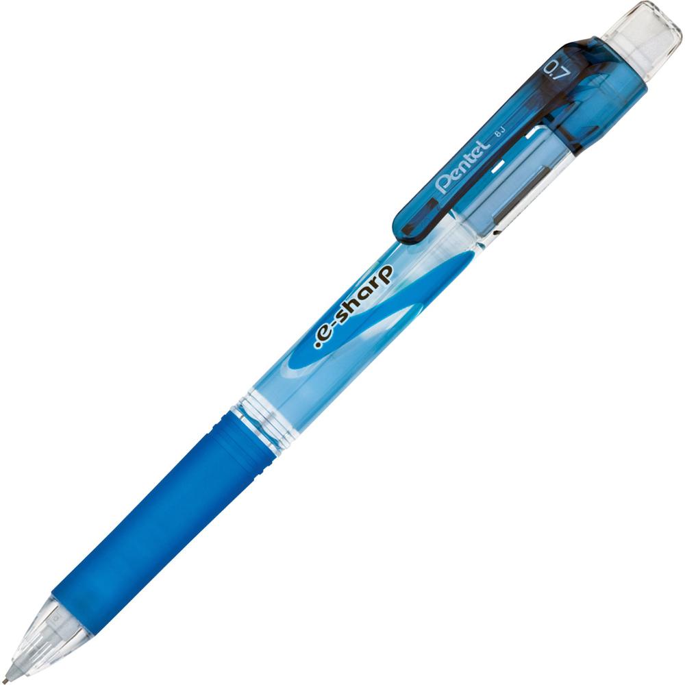 Pentel E-Sharp Mechanical Pencils - #2 Lead - 0.7 mm Lead Diameter - Refillable - Blue Barrel - 1 Dozen. The main picture.