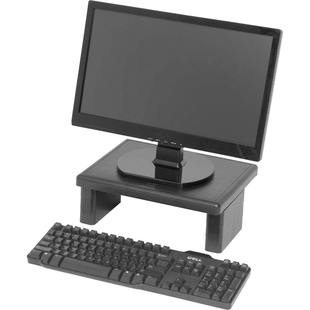 DAC Height Adjustable LCD/TFT Monitor Riser - 66 lb Load Capacity - Flat Panel Display Type Supported - 4.8" Height x 13" Width x 10.5" Depth - Black. Picture 1