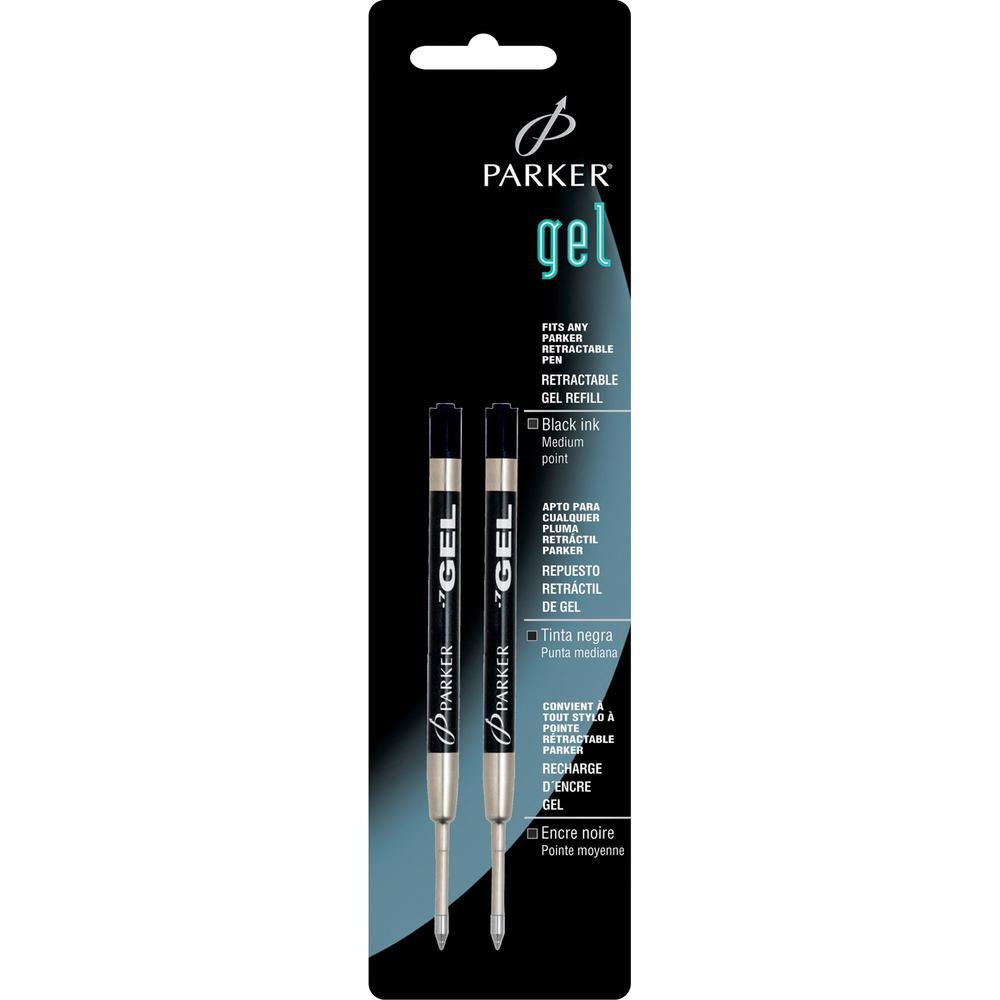 Parker Ball Pen Gel Refills - Medium Point - Black Ink - 2 / Pack. Picture 1