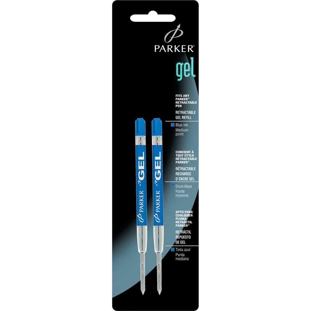 Parker Ball Pen Gel Refills - Medium Point - Blue Ink - 2 / Pack. Picture 1
