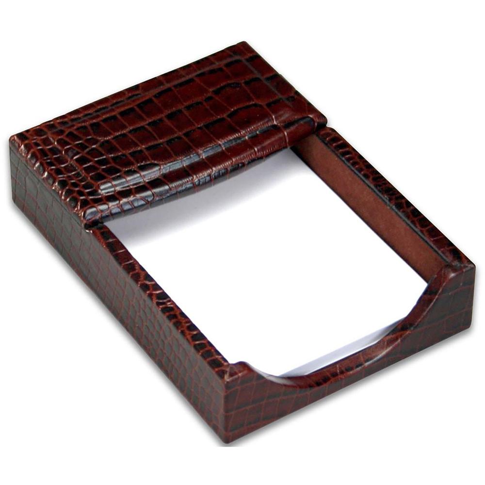 Dacasso Crocodile Embossed Memory Holder - Leather - Brown. The main picture.