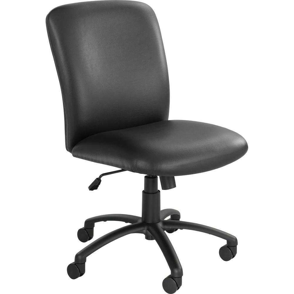 Safco Uber Big and Tall High Back Executive Chair - Black Vinyl, Foam Seat - Black Frame - 5-star Base - 1 Each. Picture 1