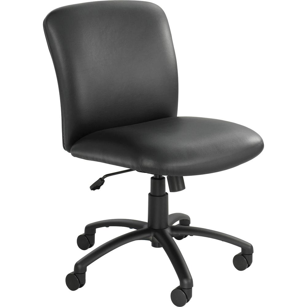 Safco Uber Big and Tall Mid-back Management Chair - Black Vinyl Seat - Black Frame - 5-star Base - 1 Each. Picture 1