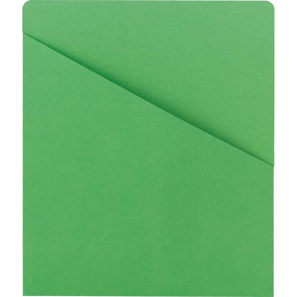 Smead Letter Recycled File Jacket - 8 1/2" x 11" - 1 Front Pocket(s) - Manila - Green - 10% Recycled - 25 / Pack. The main picture.