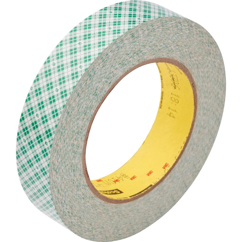 Scotch Double-Coated Paper Tape - 36 yd Length x 1" Width - 6 mil Thickness - 3" Core - 5 mil - Rubber Backing - For Multipurpose, Bonding - 1 / Roll - White. Picture 1