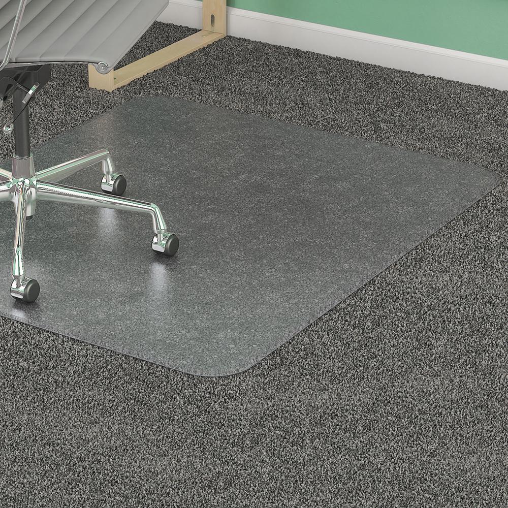 Lorell Medium-Pile Smooth Edge Chairmat - Carpeted Floor - 60" Length x 46" Width x 0.133" Thickness - Rectangular - Vinyl - Clear - 1Each. Picture 2