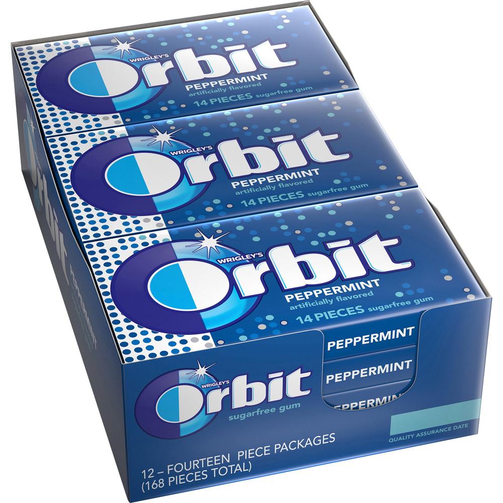 Orbit Peppermint Sugarfree Gum - 12 packs - Peppermint - Individually Wrapped - 12 / Box. Picture 1