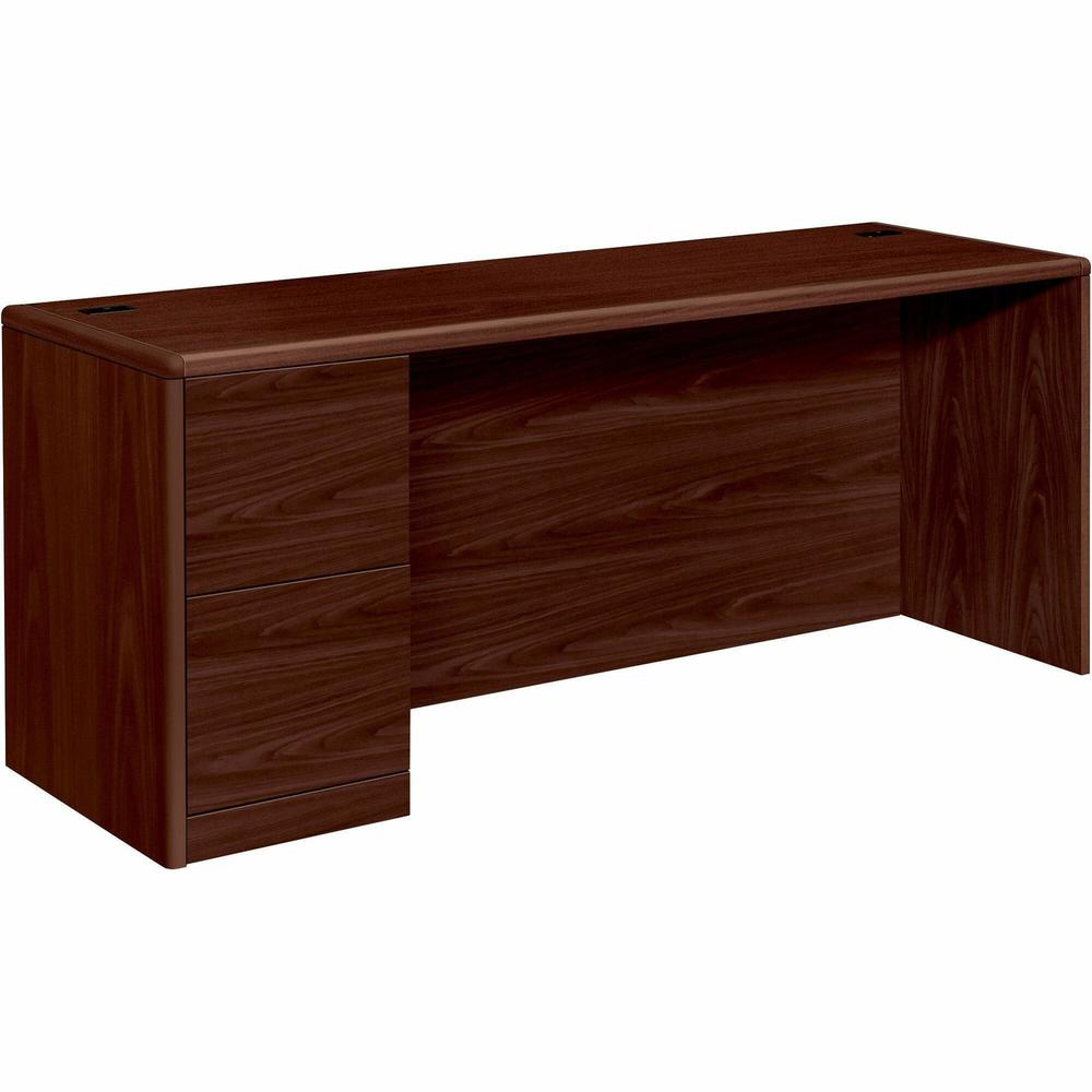 HON 10700 H10708L Pedestal Credenza - 72" x 24"29.5" - 2 x File Drawer(s)Left Side - Waterfall Edge - Finish: Mahogany. Picture 1