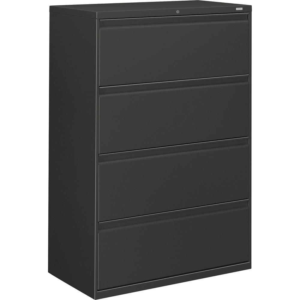 HON Brigade 800 H884 Lateral File - 36" x 18"53.3" - 4 Drawer(s) - Finish: Charcoal. Picture 1