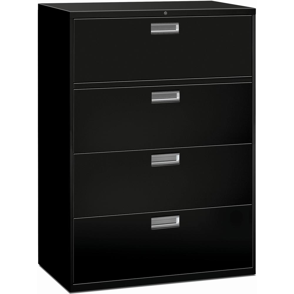 HON Brigade 600 H694 Lateral File - 42" x 18"53.3" - 4 Drawer(s) - Finish: Black. Picture 1