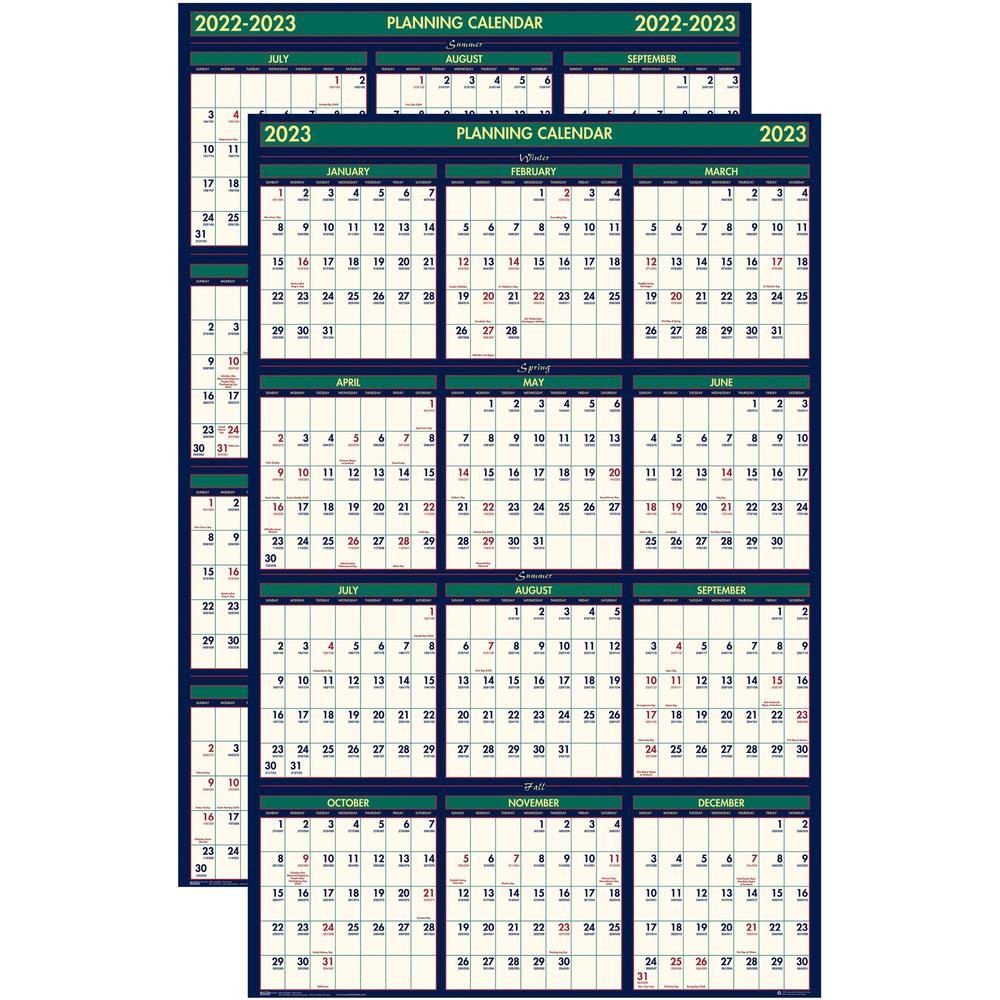 House of Doolittle Eco-friendly 18 Month Laminated Wall Calendar - Julian Dates - Weekly, Daily, Yearly - 18 Month - January 2022, July 2023 till December 2023, June 2023 - 24" x 37" Sheet Size - 1" x. The main picture.