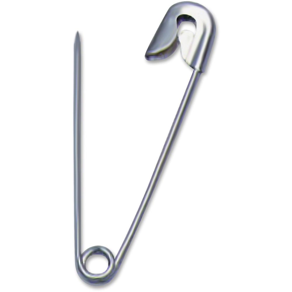 CLI Safety Pins - 2" Length - 144 / Pack - Silver - Steel. Picture 1