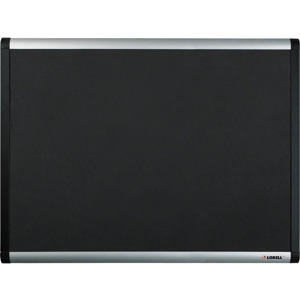 Lorell Mesh Bulletin Board - 48" Height x 72" Width - Fabric Surface - Black Anodized Aluminum Frame - 1 Each. Picture 1